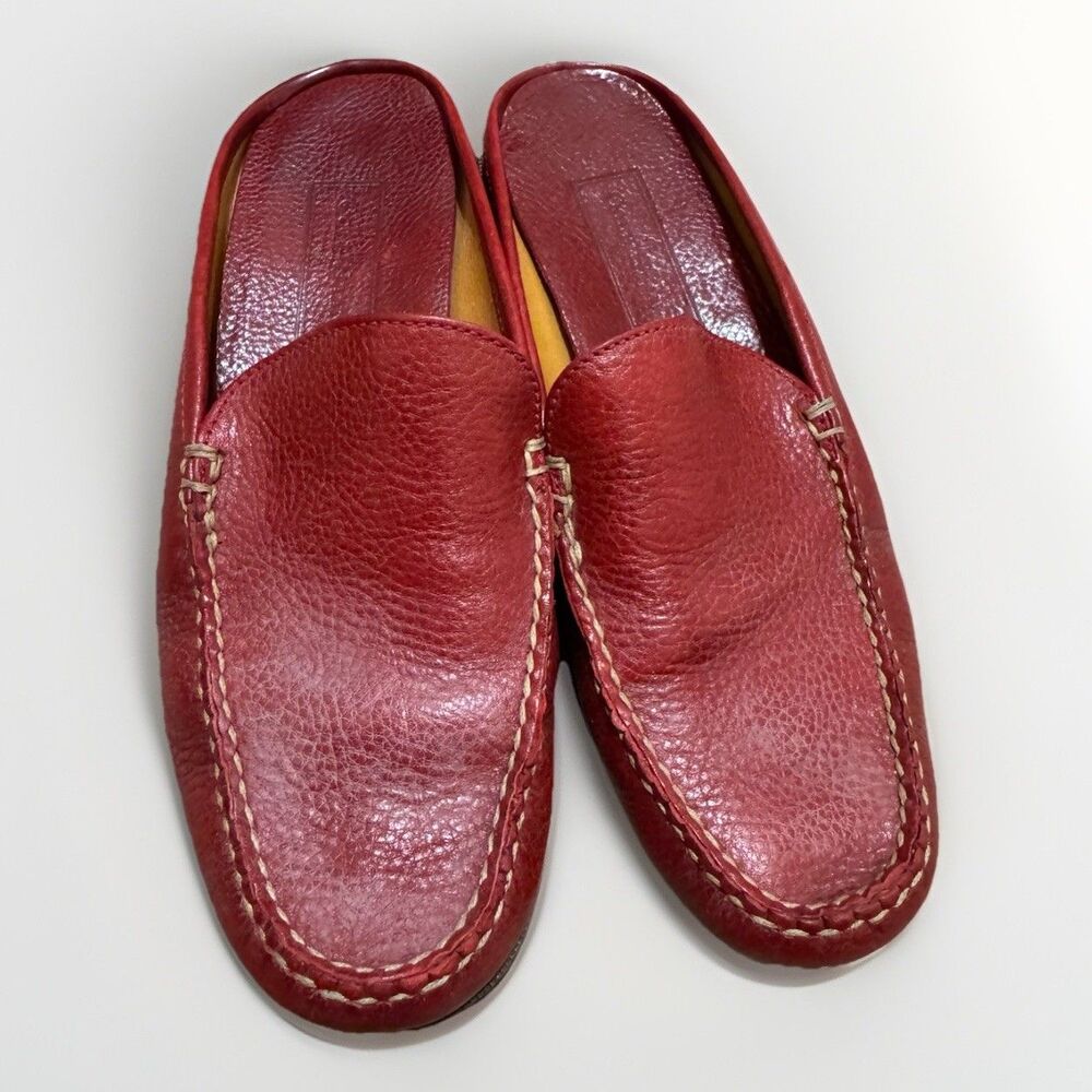 Cole Haan Red Leather Slip-On Loafers